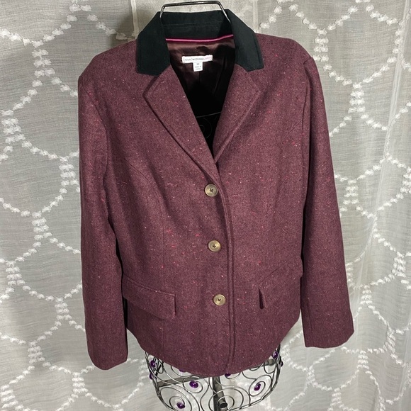 Burgundy Isaac Mizrahi jacket size 10 - Picture 8 of 16